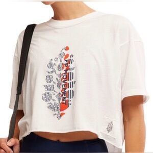 FP Movement by Free People White Graphic Crop Top
